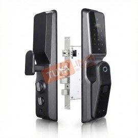 DL-L01 กลอนเปิดปิดประตูอัฉริยะ ควบคุม/สั่งงานผ่าน WiFi บนแอปพลิเคชัน ลายนิ้วมือ รหัสผ่าน คีย์การ์ด1.3MP 7.4V 4200mA