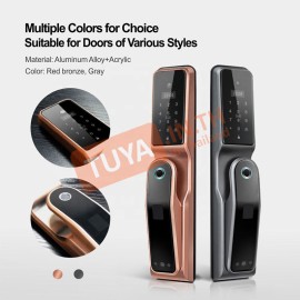 DL-L01 กลอนเปิดปิดประตูอัฉริยะ ควบคุม/สั่งงานผ่าน WiFi บนแอปพลิเคชัน ลายนิ้วมือ รหัสผ่าน คีย์การ์ด1.3MP 7.4V 4200mA