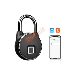 BFP02 แม่กุญแจสมาร์ท ปลดล็อคด้วยลายนิ้วมือ Bluetooth สีดำ 91x54x25 มิลลิเมตร