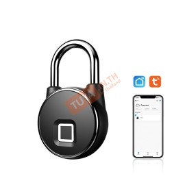 BFP02 แม่กุญแจสมาร์ท ปลดล็อคด้วยลายนิ้วมือ Bluetooth สีดำ 91x54x25 มิลลิเมตร