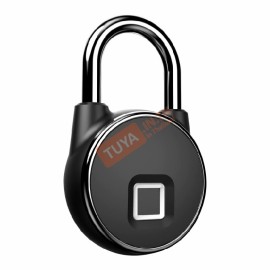 BFP02 แม่กุญแจสมาร์ท ปลดล็อคด้วยลายนิ้วมือ Bluetooth สีดำ 91x54x25 มิลลิเมตร