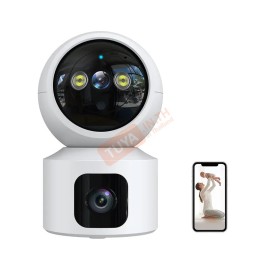 CM-H15 กล้องวงจรปิดอัจฉริยะไร้สายหมุนได้ เลนส์คู่สีเต็ม WiFi 4MP 1080P ICam365