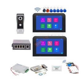 DBCM-SC07 ชุดกริ่งบ้าน Intercom มีกล้องในตัว พร้อมหน้าจอแสดงผลแบบทัชสกรีนภายในบ้าน Wifi 1080P 2MP LAN