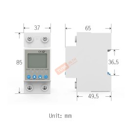 EM02 มิเตอร์ไฟฟ้า วงจรอัจฉริยะ ไฟรั่ว เกิน อุปกรณ์ป้องกันแรงดันไฟฟ้า รีเลย์ สวิตช์ เบรกเกอร์ พลังงาน กิโลวัตต์ 250V-300V