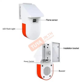 FDT-W1 เซนเซอร์ตรวจจับไฟ,เปลวไฟ,เปลวเพลิง แบบมีสัญญานไฟ และมี ไซเรนภายในตัว , WIFI
