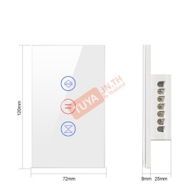 RDSW-US01 สวิตซ์เปิดปิดประตูม้วนประตูขนาดใหญ่แบบทัช ขนาดUS 1000W 10A 220V LN สีขาว WIFI