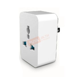 SK-UN01 เต้าปลั๊กไฟฟ้าแบบมีปุ่มกด Universal ควบคุมผ่านรีโมทแอพพลิเคชั่น 220V 15A สีขาว WIFI 2.4GHz