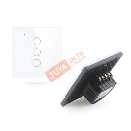 SWEU-E3 สวิตช์เปิด/ปิดไฟแบบทัชสีขาว LN/LL แบบ3ปุ่มทัช (EU) จตุรัส WIFI สั่งเปิด/ปิดผ่านแอพพลิเคชั่นมือถือ 220V 10A