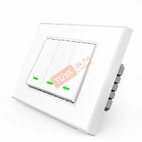 ZSWUS-M03 สวิตซ์เปิดปิดไฟฟ้าแบบปุ่มกด 3ปุ่ม ขนาดUS สีขาว Zigbee LL