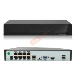 CMRK-PA08 ชุดกล้องวงจรปิดแบบมีสาย 8 ตัว POE พร้อม NVR สีดำ 3MP H.265 1080P DC12V