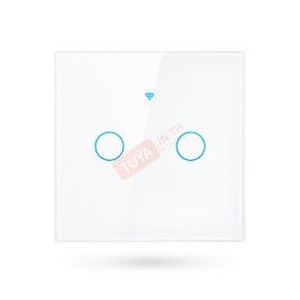 ZSWEU-E2 สวิตช์เปิด/ปิดไฟแบบทัชสีขาว L/N 220V แบบ2ปุ่มกด (EU) จตุรัส